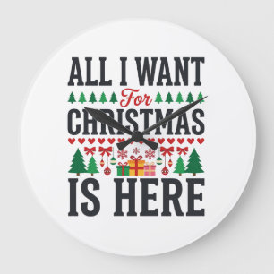 Kerstcadeaus Vakantie Typografie Ontwerp Grote Klok