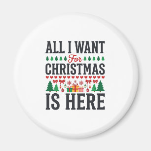 Kerstcadeaus Vakantie Typografie Ontwerp Magneet