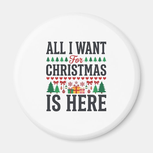 Kerstcadeaus Vakantie Typografie Ontwerp Magneet (Voorkant)