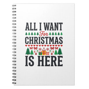 Kerstcadeaus Vakantie Typografie Ontwerp Notitieboek