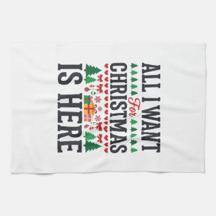 Kerstcadeaus Vakantie Typografie Ontwerp Theedoek