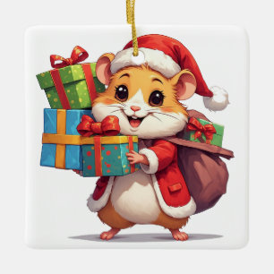 Kerstcadeaus van de Sinterklaas Hamster Keramisch Ornament