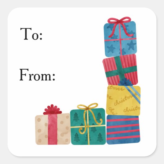 Kerstcadeaus van en naar Stickers van het cadeaula (Voorkant)