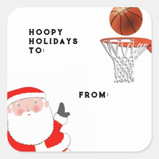 kerstcadeaus voor Basketball Vierkante Sticker (Voorkant)