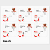 kerstcadeaus voor Basketball Vierkante Sticker (Vel)