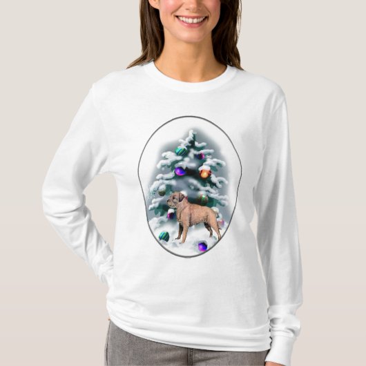 Kerstcadeaus voor Border Terriers T-shirt (Voorkant)