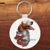 Kerstcadeaus voor Brittany Spaniel Sleutelhanger (Voorkant)