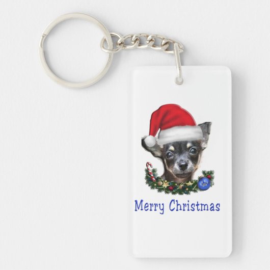 Kerstcadeaus voor Chihuahua's Sleutelhanger (Voorkant)