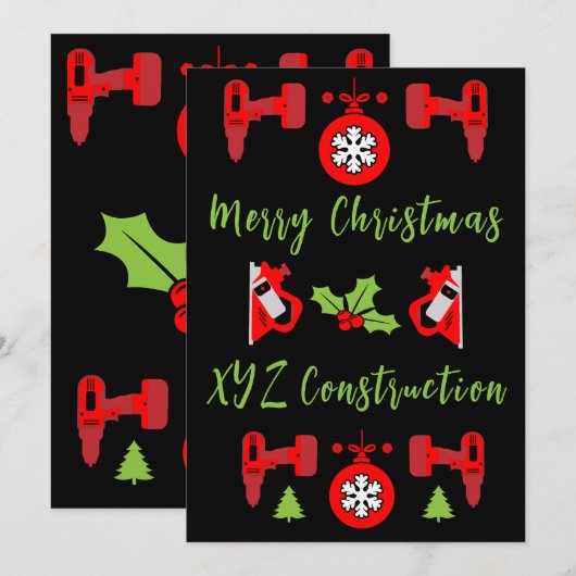 Kerstcadeaus voor Klussen Feestdagenkaart (Voorkant / Achterkant)