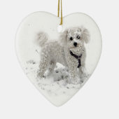 Kerstcadeaus voor meisjes leuk witte Bischon Frise Keramisch Ornament (Rechts)