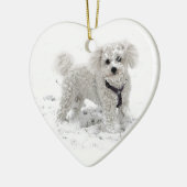 Kerstcadeaus voor meisjes leuk witte Bischon Frise Keramisch Ornament (Links)