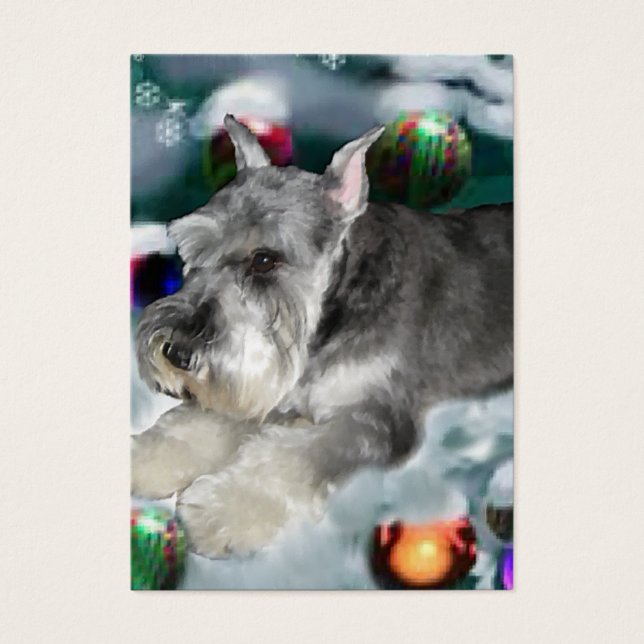 Kerstcadeaus voor Miniatuur Schnauzers Visitekaartjes (Voorkant)