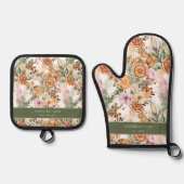 Kerstcadeaus voor moeder winter citrus botanisch ovenwant & pannenlap set (Voorkant)