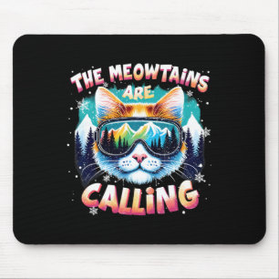 Kerstcadeaus voor ski-snowboarders The Meowtains z Muismat
