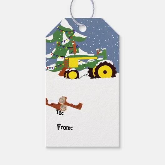 kerstcadeaus voor tractoren cadeaulabel (Voorkant)