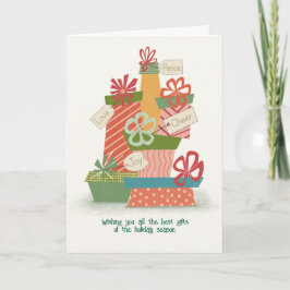 Kerstcadeaus Whimsical Illustration Kaart
