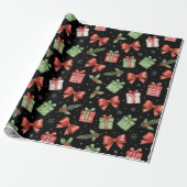 Kerstcadeaus, Zwart Cadeaupapier (Uitgerold)