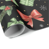Kerstcadeaus, Zwart Cadeaupapier (Rol Hoek)