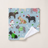 kerstcadeauset met bulledog Bath Bad Handdoek (Wasdoekje)