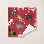kerstcadeauset met bulledog Bath Bad Handdoek (Wasdoekje)