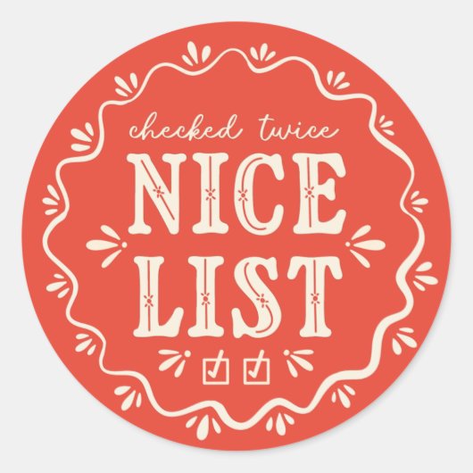 kerstcadeausticker uit de lijst van Nice Ronde Sticker (Voorkant)