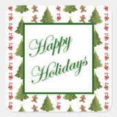 kerstcadeausticker vierkante sticker (Voorkant)