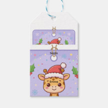 Kerstcadeautag Baby Giraffe