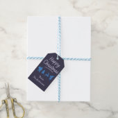 Kerstcadeautag - Blauwe Silhouet Cadeaulabel (Met Touw)