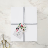 Kerstcadeautag Bloemige Aquarel Krijtbord Cadeaulabel (Met Touw)