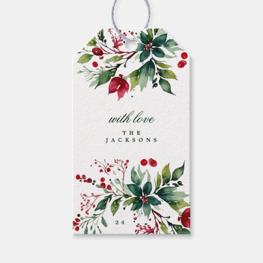 Kerstcadeautag Dennengroen Kerstkrans Kerstfeest Cadeaulabel (Voorkant)