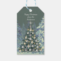 Kerstcadeautag - Festief Witte Bosontwerp