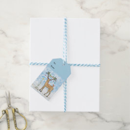 Kerstcadeautag Hert Cadeaulabel