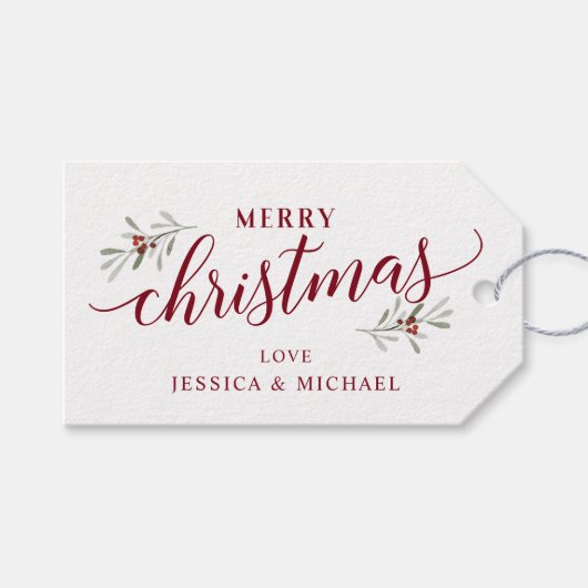 Kerstcadeautag Kerst Ivaria Groen Cadeaulabel (Voorkant (Horizontaal))
