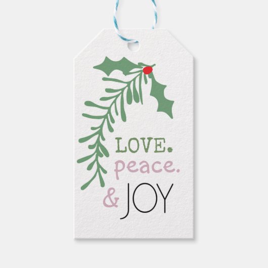 Kerstcadeautag. Kersttag, Moderne Kerstmis Cadeaulabel (Voorkant)