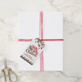 Kerstcadeautag met hulstbessen cadeaulabel (Met Touw)