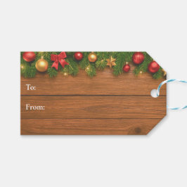 Kerstcadeautag met landelijke uitstraling – Aanpas Cadeaulabel