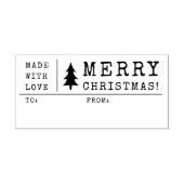 Kerstcadeautag Met Liefde Gemaakt Rubberstempel (Afrduk)