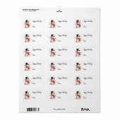 Kerstcadeautag met Marshmallow Sneeuwman Etiket (Full Sheet)