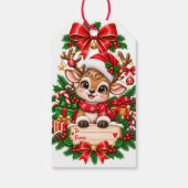 Kerstcadeautag met rendier cadeaulabel (Achterkant)