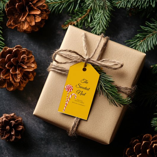 Kerstcadeautag met snoepriet | De zoetste Kerstmis Cadeaulabel