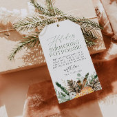 Kerstcadeautag met sudderende potpourri cadeaulabel