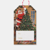 Kerstcadeautag met vintage Sint Cadeaulabel (Voorkant)