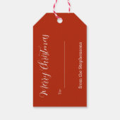 Kerstcadeautag met vrolijk Sinterklaasgezicht Cadeaulabel (Achterkant)