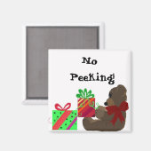 Kerstcadeautag - Niet gluren! Magneet (Voorkant / Achterkant)