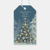 Kerstcadeautag - Stijlvolle winterse scène Cadeaulabel (Achterkant)