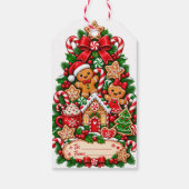 Kerstcadeautag van gemberkoek cadeaulabel (Achterkant)