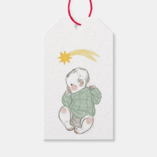 Kerstcadeautag voor baby Jezus Cadeaulabel