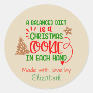 Kerstcadeautag voor bakkerskoekjes Kerstmis Ronde Sticker
