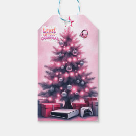 Kerstcadeautag voor gamers cadeaulabel