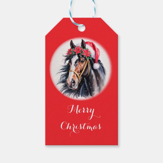 Kerstcadeautag voor paardenliefhebbers cadeaulabel (Voorkant)
